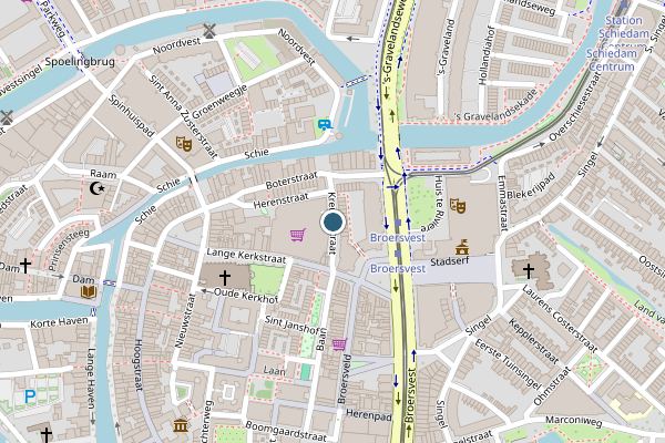 Politie-melding op Kreupelstraat, Schiedam op 15 juli, kaart-overzicht