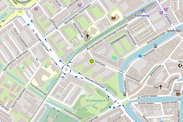 Ambulance-melding op Damlaan, Schiedam op 14 juli, kaart-overzicht