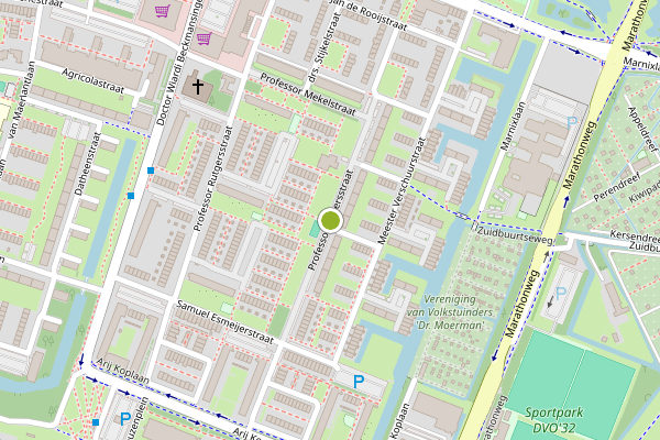 Ambulance-melding op Professor Teldersstraat, Vlaardingen op 14 juli, kaart-overzicht