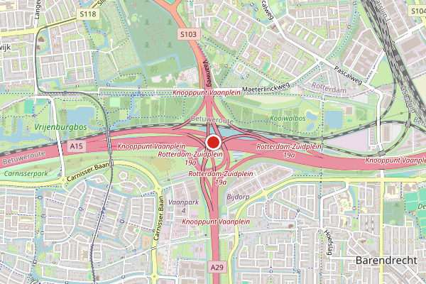 Brandweer-melding op Barendrecht op 15 juli, kaart-overzicht
