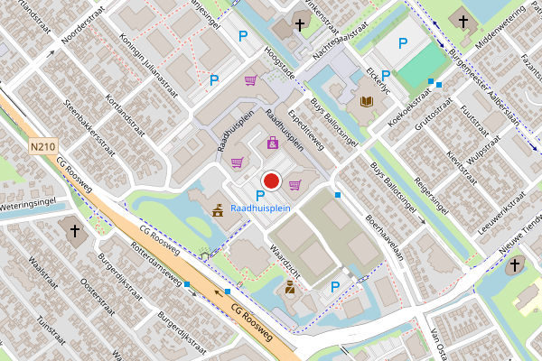 Brandweer-melding op Raadhuisplein, Krimpen aan den IJssel op 15 juli, kaart-overzicht