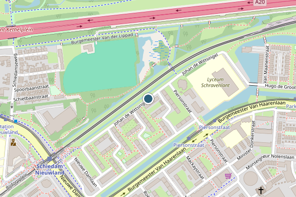 Politie-melding op Johan de Wittsingel, Schiedam op 15 juli, kaart-overzicht