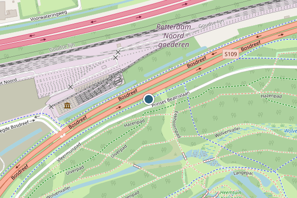 Politie-melding op Bosdreef, Rotterdam op 15 juli, kaart-overzicht