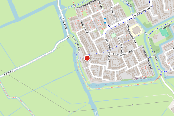 Brandweer-melding op J.P. Sweelinckstraat, Spijkenisse op 15 juli, kaart-overzicht