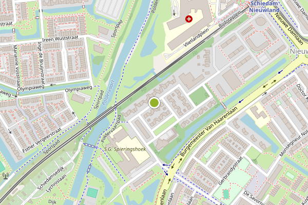 Ambulance-melding op Kappeyne van de Coppellolaan, Schiedam op 15 juli, kaart-overzicht