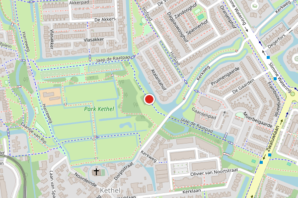 Brandweer-melding op Jaap de Raatpad, Schiedam op 15 juli, kaart-overzicht