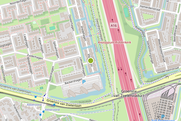 Ambulance-melding op Vlashagen, Rotterdam op 15 juli, kaart-overzicht