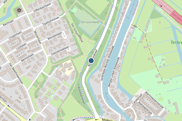 Politie-melding op Rottebandreef, Rotterdam op 15 juli, kaart-overzicht