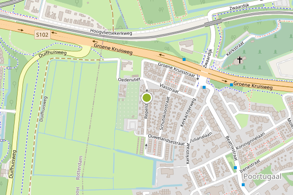 Ambulance-melding op Repelstraat, Poortugaal op 15 juli, kaart-overzicht