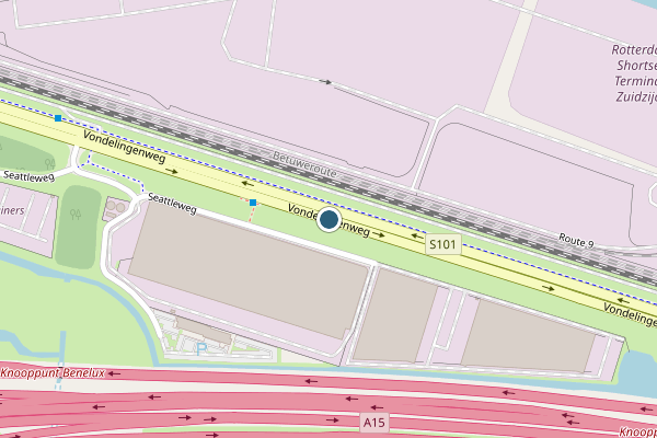 Politie-melding op Vondelingenweg, Pernis op 15 juli, kaart-overzicht
