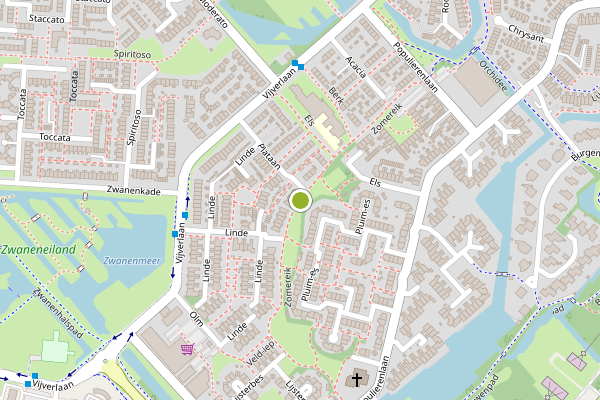 Ambulance-melding op Zomereik, Krimpen aan den IJssel op 15 juli, kaart-overzicht