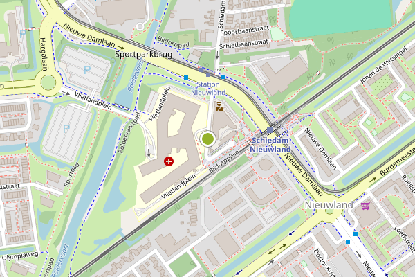 Ambulance-melding op Schiedamseweg, Schiedam op 16 juli, kaart-overzicht