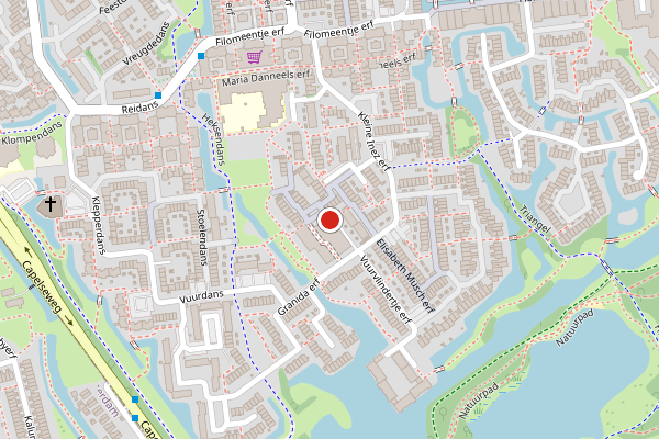 Brandweer-melding op Ina Damman erf, Capelle aan den IJssel op 16 juli, kaart-overzicht
