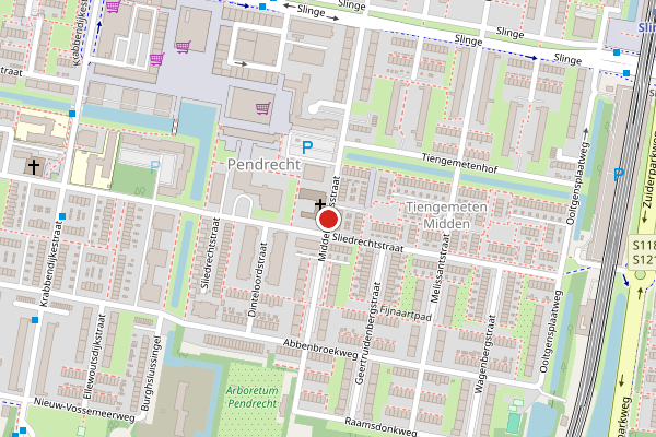 Brandweer-melding op Middelharnisstraat, Rotterdam op 16 juli, kaart-overzicht