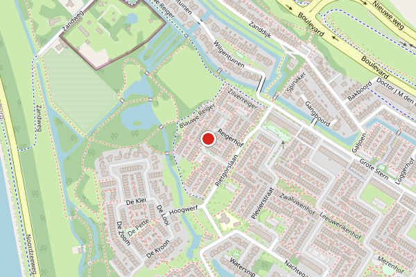 Brandweer-melding op Reigerhof, Rozenburg op 16 juli, kaart-overzicht