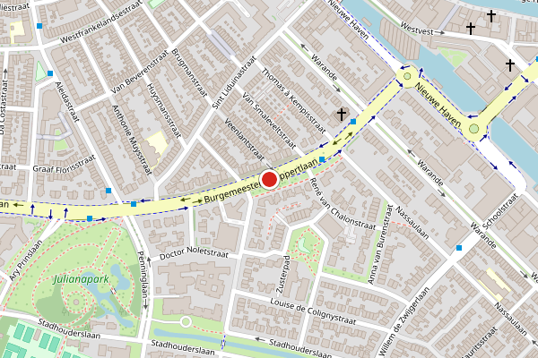 Brandweer-melding op Burgemeester Knappertlaan, Schiedam op 16 juli, kaart-overzicht
