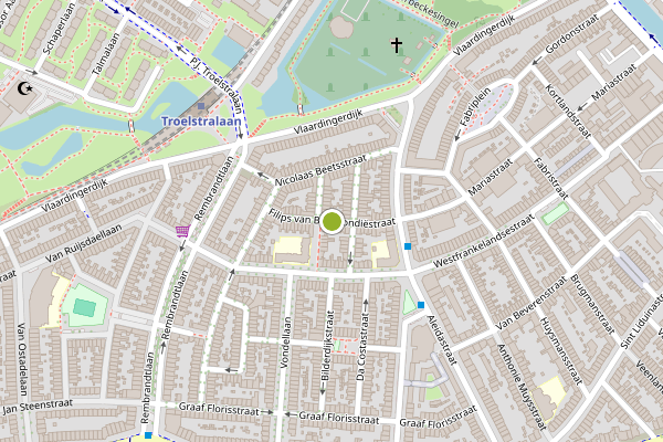 Ambulance-melding op Filips van Bourgondiestraat, Schiedam op 16 juli, kaart-overzicht