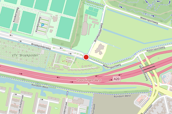 Brandweer-melding op Broekpolderweg, Vlaardingen op 16 juli, kaart-overzicht