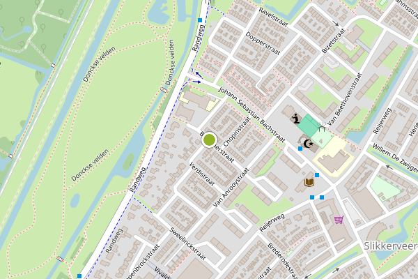 Ambulance-melding op Brucknerstraat, Ridderkerk op 16 juli, kaart-overzicht