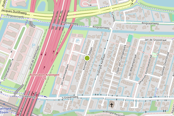 Ambulance-melding op Kornelis van Tollaan, Rotterdam op 9 mei, kaart-overzicht