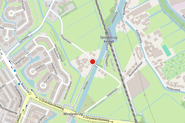 Brandweer-melding op Joppelaan, Schiedam op 17 juli, kaart-overzicht