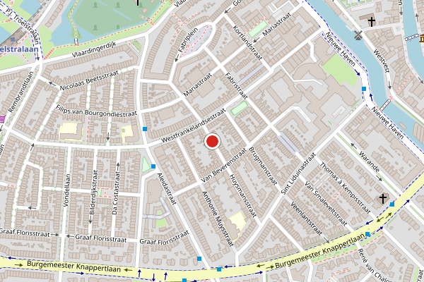 Brandweer-melding op Huysmansstraat, Schiedam op 17 juli, kaart-overzicht