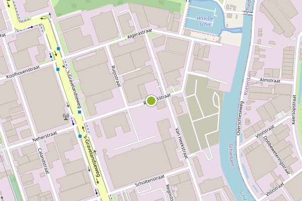 Ambulance-melding op Ringersstraat, Schiedam op 17 juli, kaart-overzicht