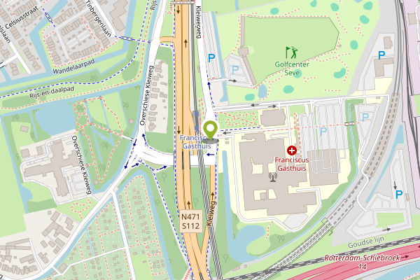 Ambulance-melding op Kleiweg, Rotterdam op 24 april, kaart-overzicht
