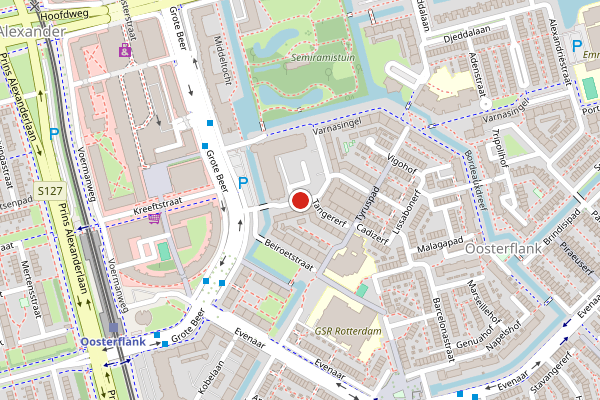 Brandweer-melding op Odessastraat, Rotterdam op 17 juli, kaart-overzicht