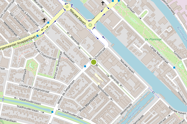 Ambulance-melding op Warande, Schiedam op 9 mei, kaart-overzicht