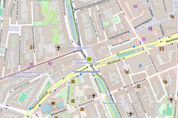 Ambulance-melding op Eendrachtsplein, Rotterdam op 17 juli, kaart-overzicht