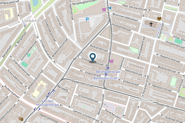Politie-melding op Schoonoordstraat, Rotterdam op 24 april, kaart-overzicht