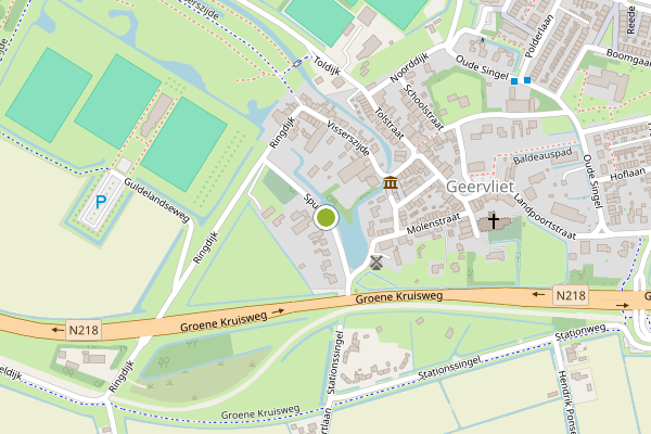Ambulance-melding op Spuikade, Geervliet op 17 juli, kaart-overzicht