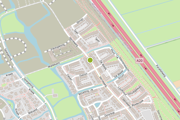 Ambulance-melding op Verreweg, Maassluis op 17 juli, kaart-overzicht
