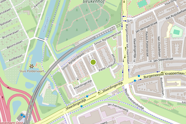 Ambulance-melding op Adrianus van den Eelaartpad, Schiedam op 18 juli, kaart-overzicht