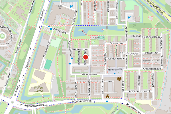 Brandweer-melding op Atalantapad, Rotterdam op 18 juli, kaart-overzicht