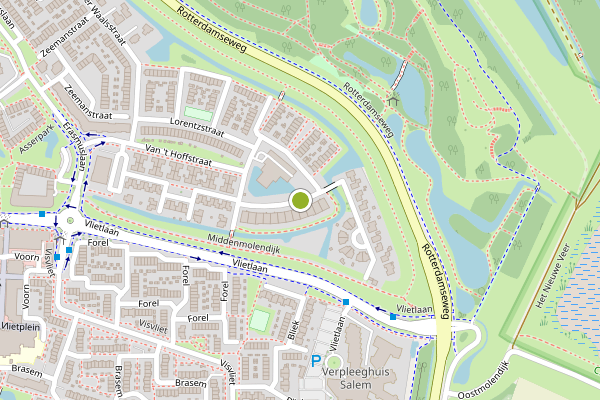 Ambulance-melding op Van Leeuwenhoekstraat, Ridderkerk op 18 juli, kaart-overzicht