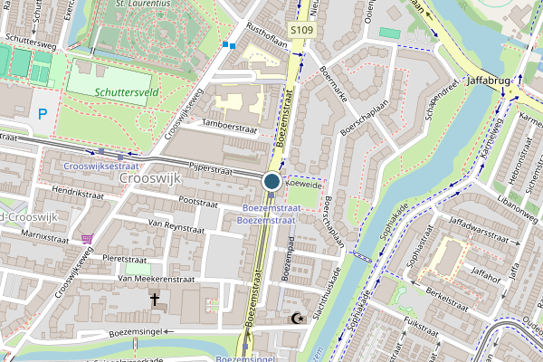 Politie-melding op Boezemstraat, Rotterdam op 18 juli, kaart-overzicht
