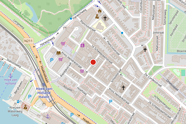 Brandweer-melding op de harmonie, Rotterdam op 18 juli, kaart-overzicht