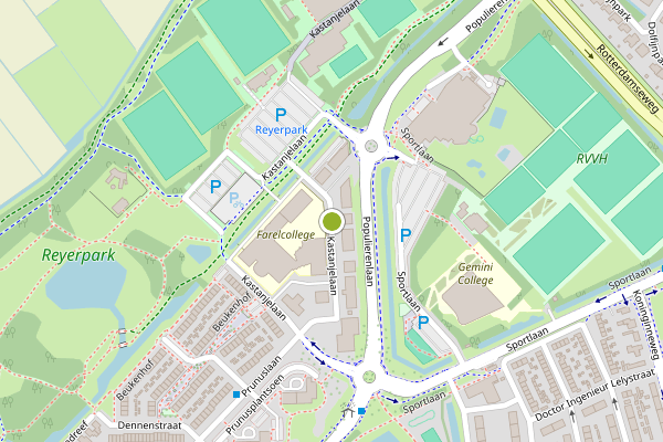 Ambulance-melding op Kastanjelaan, Ridderkerk op 18 juli, kaart-overzicht