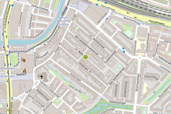 Ambulance-melding op Wattstraat, Schiedam op 18 juli, kaart-overzicht