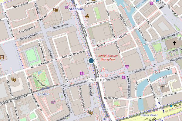 Politie-melding op Coolsingel, Rotterdam op 18 juli, kaart-overzicht