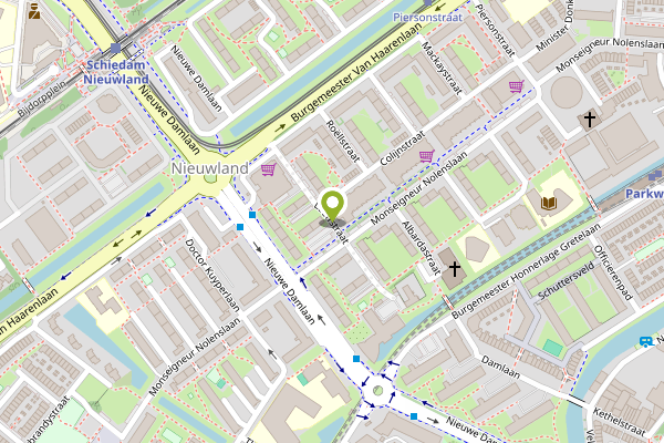 Ambulance-melding op Loeffstraat, Schiedam op 24 april, kaart-overzicht