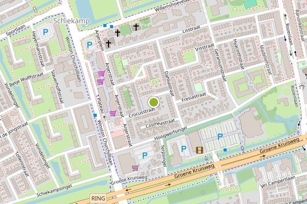 Ambulance-melding op Crocusstraat, Spijkenisse op 18 juli, kaart-overzicht