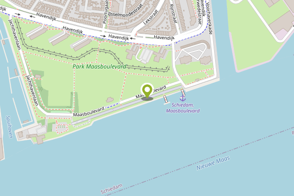 Ambulance-melding op Maasboulevard, Schiedam op 24 april, kaart-overzicht
