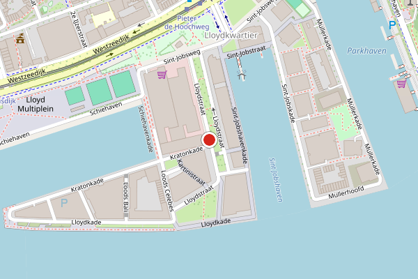 Brandweer-melding op Lloydstraat, Rotterdam op 18 juli, kaart-overzicht