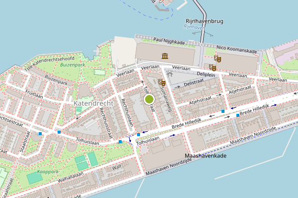 Ambulance-melding op Tolhuisstraat, Rotterdam op 18 juli, kaart-overzicht