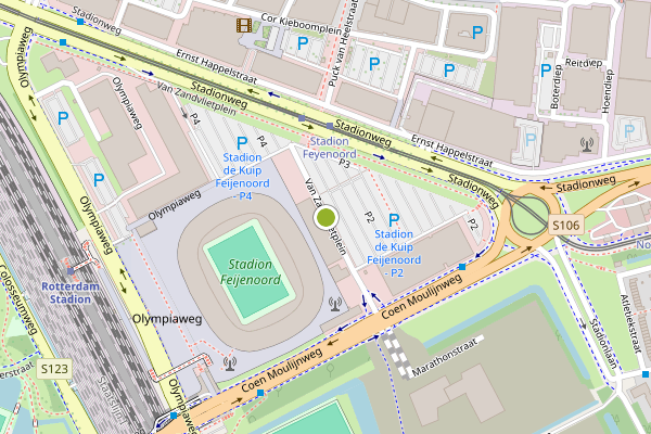 Ambulance-melding op Van Zandvlietplein, Rotterdam op 10 mei, kaart-overzicht