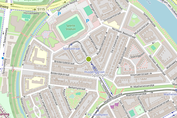 Ambulance-melding op Brederodestraat, Rotterdam op 18 juli, kaart-overzicht