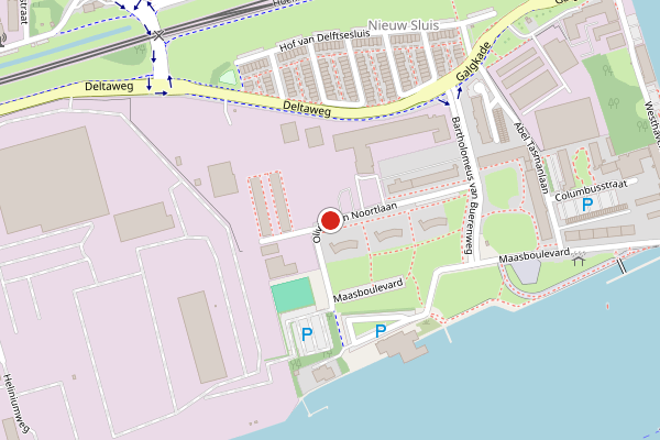 Brandweer-melding op Olivier van Noortlaan, Vlaardingen op 18 juli, kaart-overzicht